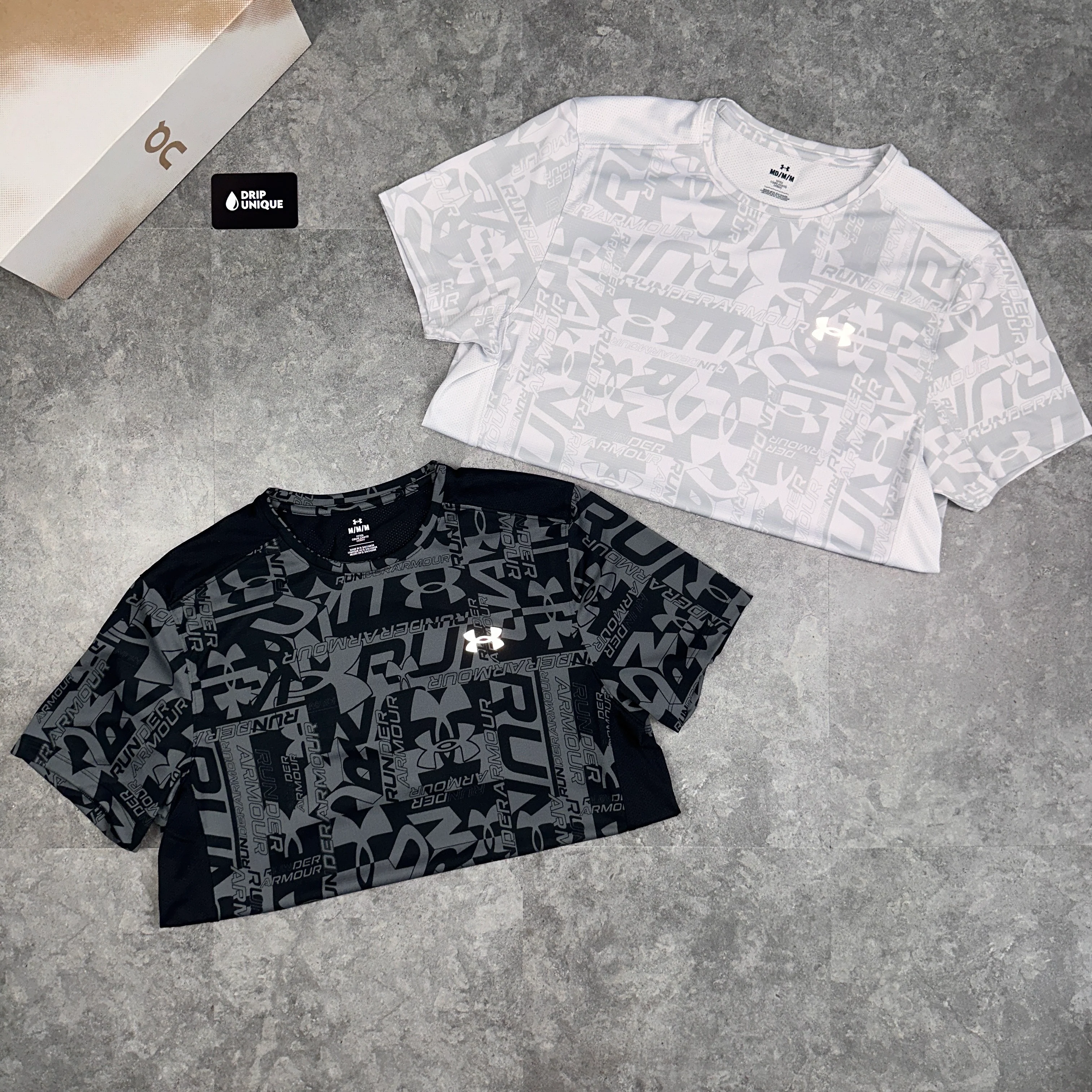 Under Armour Launch Printed T-Shirt Halo Grey - Image 3