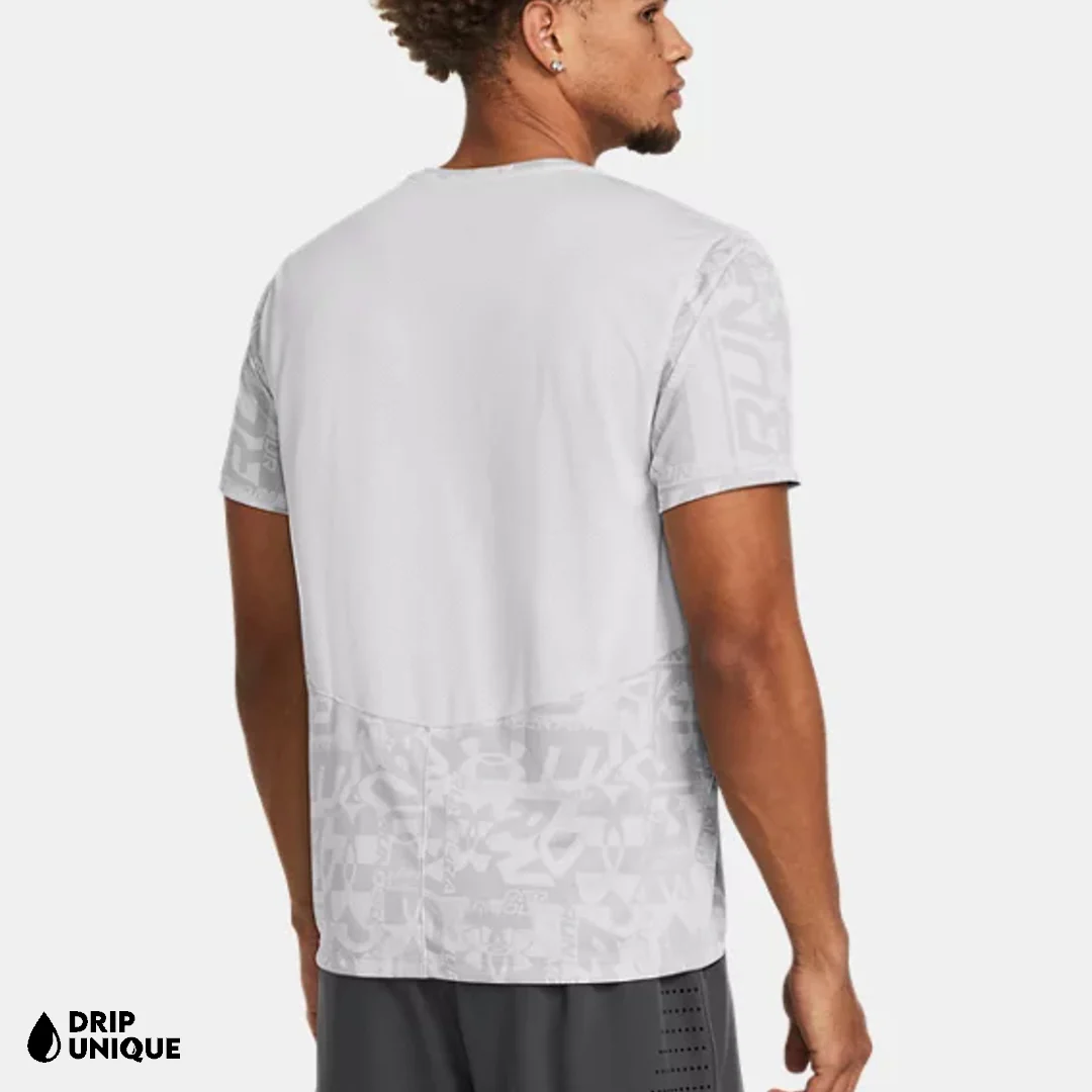 Under Armour Launch Printed T-Shirt Halo Grey - Image 5