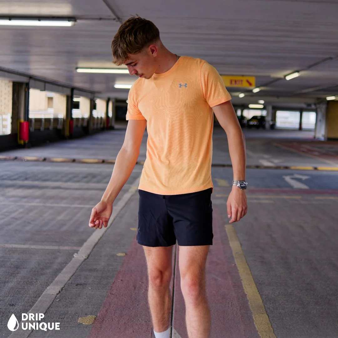 Under Armour Splash T-Shirt Orange & Launch Speedpocket Shorts Set - Image 4