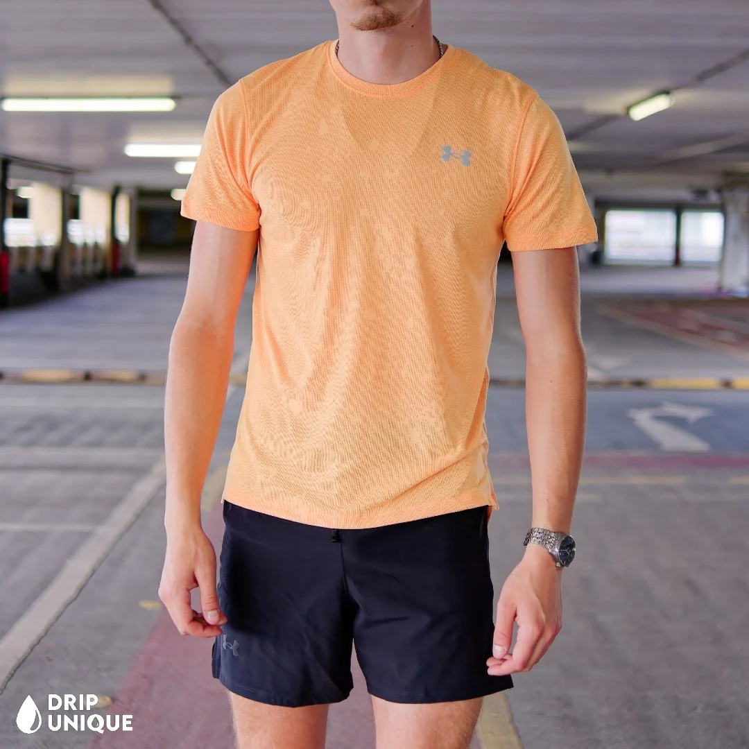 Under Armour Splash T-Shirt Orange & Launch Speedpocket Shorts Set - Image 7